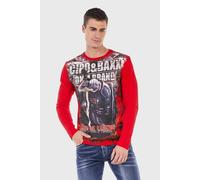 T-Shirt CIPO & BAXX "Sweatshirts", Herren, Gr. XL, rot, 95% Baumwolle, 5% Elasthan, bedruckt, regular fit, Rundhals, Shirts T-Shirt, mit coolem Print (86752238-XL) rot