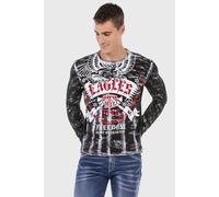 Cipo & Baxx Herren Sweatshirt Pullover Langarmshirt Longsleeve Sweater Print CL493 Ecru XL