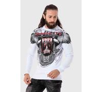 T-Shirt CIPO & BAXX "Sweatshirts", Herren, Gr. XL, weiß, 80% Baumwolle, 15% Polyester, 5% Elasthan, bedruckt, regular fit, Rundhals, Shirts T-Shirt, mit coolem Print (52075726-XL) weiß