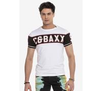 T-Shirt CIPO & BAXX "T-Shirt", Herren, Gr. L, weiß, 95% Baumwolle, 5% Elasthan, bedruckt, regular fit, Rundhals, Shirts T-Shirt, modischer Markenprint als Highlight (18818349-L) weiß