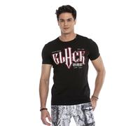 T-Shirt CIPO & BAXX "T-Shirt", Herren, Gr. S, schwarz, 95% Baumwolle, 5% Elasthan, bedruckt, regular fit, Rundhals, Shirts T-Shirt, mit großem Frontprint ein Highlight (79517043-S) schwarz