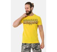 Cipo & Baxx Herren Kurzarm Strasssteine T-Shirt Print Rundhals Baumwolle CT731 Gelb XXL