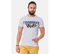 T-Shirt CIPO & BAXX "T-Shirt", Herren, Gr. XXL, weiß, 95% Baumwolle, 5% Elasthan, bedruckt, regular fit, Rundhals, Shirts T-Shirt, extravaganter Marken-Schriftzug (52804547-XXL) weiß
