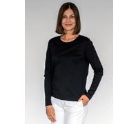 T-Shirt CLARINA "VERENA", Damen, Gr. 44, schwarz, Obermaterial: 100% Baumwolle., unifarben, comfort fit, Rundhals, Langarm, Shirts, Pima Cotton Interlock (45068565-44) schwarz