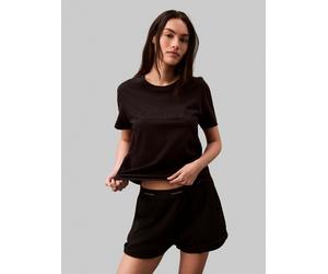 T-Shirt "CLASSIC 2", Damen, Gr. L (40), schwarz, Jersey, Obermaterial: 100% Baumwolle, CALVIN KLEIN UNDERWEAR, unifarben, Basic normal, Rundhals, Shirts T-Shirt, mit Logo-Stickerei (82843752-L) schwar