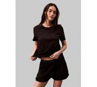 T-Shirt "CLASSIC 2", Damen, Gr. S (36), schwarz, Jersey, Obermaterial: 100% Baumwolle, CALVIN KLEIN UNDERWEAR, unifarben, Basic normal, Rundhals, Shirts T-Shirt, mit Logo-Stickerei (82843752-S) schwar