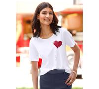 T-Shirt CLASSIC BASICS "Kurzarm-Shirt", Damen, Gr. 42, weiß, 100% Baumwolle, bedruckt, gemustert, Rundhals, Shirts T-Shirt (71155917-42) weiß