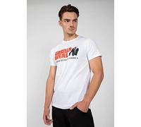 Gorilla Wear Classic T-Shirt - weiß - klassisches Oberteil mit Logo zum Sport Alltag Training Workout Laufen Joggen bequem Normale Passform leicht aus Baumwolle bewegungsfreiheit groß, S