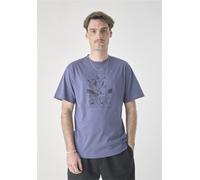 T-Shirt CLEPTOMANICX "Classic Tee Birds of Prey", Herren, Gr. L, blau, 100% Baumwolle, bedruckt, normal, Rundhals, Shirts T-Shirt, mit lockerem Schnitt (14496754-L) blau