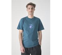 T-Shirt CLEPTOMANICX "Classic Tee Sun & Rain", Herren, Gr. M, petrol, 100% Baumwolle, bedruckt, normal, Rundhals, Shirts T-Shirt, mit lockerem Schnitt (92470235-M) petrol