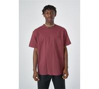 T-Shirt CLEPTOMANICX "Embroidery Gull Mono", Herren, Gr. S, grün (weinrot), 100% Baumwolle, bestickt, normal, Rundhals, Shirts T-Shirt, mit lockerem Schnitt (51245528-S) weinrot