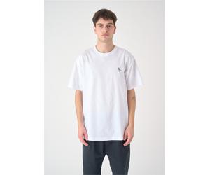 T-Shirt CLEPTOMANICX "Embroidery Gull Mono", Herren, Gr. S, weiß, 100% Baumwolle, bestickt, normal, Rundhals, Shirts T-Shirt, mit lockerem Schnitt (90045631-S) weiß