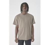 T-Shirt CLEPTOMANICX "Ligull Boxy 2", Damen, Gr. XL, braun (hellbraun, braun), 100% Baumwolle, bestickt, normal, Rundhals, Shirts T-Shirt, in schlichtem Design (68519424-XL) hellbraun, braun