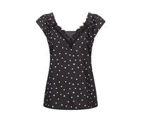 T-Shirt CLOUD 5IVE "CLOUD 5IVE Cloud5ive Crepe Top", Damen, Gr. XS, schwarz, 95% Polyester, 5% Elasthan, normal, U-Boot-Ausschnitt, Shirts T-Shirt (68089911-XS) schwarz