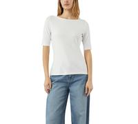 T-Shirt COMMA, Damen, Gr. 42, weiß, Single Jersey, Obermaterial: 92% Viskose, 8% Elasthan, unifarben, körpernah hüftbedeckend, U-Boot-Ausschnitt, Shirts T-Shirt, halbarm, mit U-Boot.Ausschnitt (776679