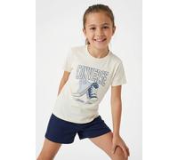 T-Shirt CONVERSE "CNVG SNEAKER GFX T-SHIRT", Mädchen, Gr. 140/146 (L), egret, Obermaterial: 60% Baumwolle, 40% Polyester, Rundhals, Shirts T-Shirt, für Kinder und Jugendliche geeignet, Kurzarm, mit Ru