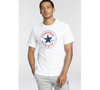 T-Shirt CONVERSE "CONVERSE GO-TO ALL STAR PATCH STANDARD-FIT T-SHIRT", Jungen, Gr. XS, weiß, Single Jersey, Obermaterial: 100% Baumwolle, Rundhals, Shirts T-Shirt, Unisex (30938908-XS) weiß
