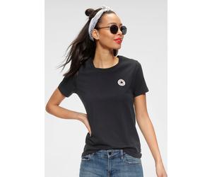 T-Shirt CONVERSE "CORE CHUCK PATCH TEE", Damen, Gr. L, converse schwarz, Obermaterial: 62% Baumwolle, 33% Polyester, 5% Elasthan, Shirts T-Shirt (47360653-L) converse schwarz
