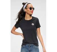 T-Shirt CONVERSE "CORE CHUCK PATCH TEE", Damen, Gr. XS, converse schwarz, Obermaterial: 62% Baumwolle, 33% Polyester, 5% Elasthan, Shirts T-Shirt (47360653-XS) converse schwarz