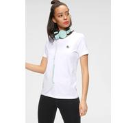 T-Shirt CONVERSE "CORE CHUCK PATCH TEE", Damen, Gr. XS, weiß 10a, Obermaterial: 62% Baumwolle, 33% Polyester, 5% Elasthan, Shirts T-Shirt (44962608-XS) weiß 10a