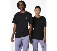 T-Shirt CONVERSE "GO-TO EMBROIDERED STAR CHEVRON TEE", Jungen, Gr. XL, schwarz, Single Jersey, Obermaterial: 100% Baumwolle, unifarben, Rundhals, normaler Saum, Shirts T-Shirt, Unisex (20171259-XL) sc