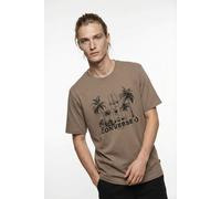 T-Shirt CONVERSE, Herren, Gr. XL, braun, Jersey, Obermaterial: 100% Baumwolle, normal, Shirts T-Shirt, Kurzarm, für Erwachsene, in den Größen S bis XXL, aus Baumwolle (38170801-XL) braun