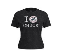 T-Shirt CONVERSE "I LOVE CHUCK TEE", Damen, Gr. XL, converse schwarz, Obermaterial: 100% Baumwolle, normal, Rundhals, Shirts T-Shirt, mit Rundhalsausschnitt, aus Baumwolle, normale Länge (71919406-XL)