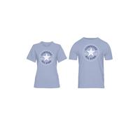 T-Shirt CONVERSE "UNISEX CONVERSE GO-TO ALL STAR PATCH LOGO STANDARD FIT T-SHIRT", Damen, Gr. M, wet stone, Single Jersey, Obermaterial: 100% Baumwolle, sportlich, Rundhals, Kurzarm eingesetzt normale