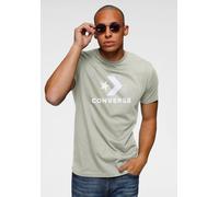 T-Shirt CONVERSE "Unisex GO-TO STAR CHEVRON LOGO STANDARD-FIT", Damen, Gr. S, pale surplus, Single Jersey, Obermaterial: 100% Baumwolle, Rundhals, normaler Saum, Shirts T-Shirt, Unisex (87940652-S) pa