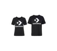 T-Shirt CONVERSE "Unisex GO-TO STAR CHEVRON LOGO STANDARD-FIT", Damen, Gr. XXS, schwarz (converse schwarz), Single Jersey, Obermaterial: 100% Baumwolle, unifarben, Rundhals, normaler Saum, Shirts T-Sh