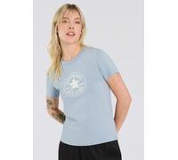 T-Shirt CONVERSE "WOMEN'S CONVERSE CRAFTED CHUCK TAYLOR T-SHIRT", Damen, Gr. L, beige (wet stone), Obermaterial: 100% Baumwolle, Rundhals, eingesetzt, Shirts T-Shirt (90587032-L) wet stone