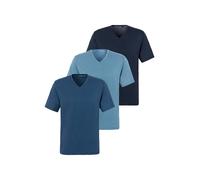 T-Shirt COPENHAGEN STUDIOS, Damen, Gr. M, blau (hellblau, blau, navy), Jersey, Obermaterial: 100% Baumwolle, unifarben, Basic, bequem normal, V-Ausschnitt, abgesteppte Kante, Shirts T-Shirt, Unterzieh