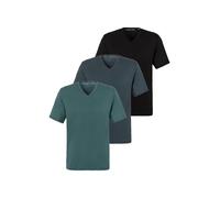 T-Shirt COPENHAGEN STUDIOS, Damen, Gr. M, grün (salbei, dunkelsalbei, schwarz), Jersey, Obermaterial: 100% Baumwolle, unifarben, Basic, bequem normal, V-Ausschnitt, abgesteppte Kante, Shirts T-Shirt,