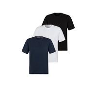T-Shirt COPENHAGEN STUDIOS, Damen, Gr. XXL, blau (navy, weiß, schwarz), Jersey, Obermaterial: 100% Baumwolle, unifarben, Basic, bequem normal, Rundhals, abgesteppte Kante, Shirts T-Shirt, Unterziehshi