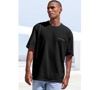 T-Shirt COPENHAGEN STUDIOS "mit hochwertiger Logostickerei", Damen, Gr. XXL (60/62), schwarz, Single Jersey, Obermaterial: 100% Baumwolle, unifarben, loose fit normal, Rundhals, weit normaler Saum, Sh