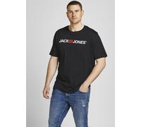 Jack & Jones Herren Rundhals-T-Shirt JJECORP Logo Slim Fit Plussize Größe 5XL Schwarz