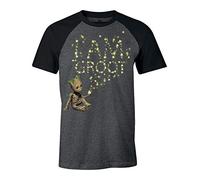 T-Shirt da Uomo Guardians of The Galaxy I Am Groot Glow in The Dark Marvel Grigio Nero - XL