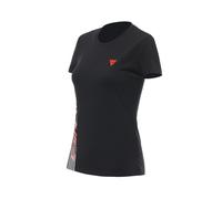 T-Shirt Dainese Logo Lady, XXL XXL black/fluo-red