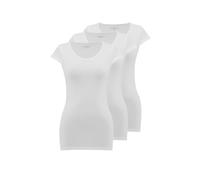 T Shirt Damen Atmungsaktiv Baumwolle 3er Pack Halbarm Unterhemd Basic Shirt Damen Weiß Tank Top - XL