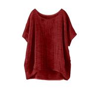 T Shirt Damen Ausgefallen Gruen Kurzarm Damen-T-Shirt Mit Rundem Halsausschnitt Bordeaux 3Er Pack Party Sexy Hellgrau Longshirt Grosse Groessen 54 Elegante Weiße Bluse