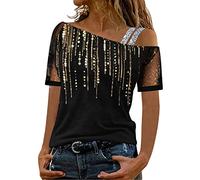 T Shirt Damen Elegant Sommer Streifen Shirt Langarm Damen 3er Pack Damen T-Shirt schwarz oder weiß Kurzarm lang Basic Sommer T-Shirts XS S M L XL 15209153 Teenager Mädchen E749