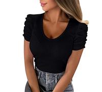 T Shirt Damen Elegant Sommer T Shirt Damen Lang Damen Tie Dye T-Shirts Casual Oberteil Locker Kurzarmshirts Tunika Sommershirts Kurzarm Tops mit Batik Teenager Mädchen E736