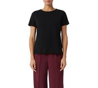 T-Shirt, Damen, Gr. 38, schwarz, Single Jersey, Obermaterial: 100% Baumwolle, COMMA CASUAL IDENTITY, unifarben, casual, regular fit normal, Rundhals, Kurzarm, Shirts, mit Rundhalsausschnitt, Regular F