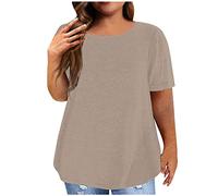 T Shirt Damen Grosse Grössen Einfarbig / 3D Bedrucken T-Shirt Modische Oberteile Damen Locker V-Ausschnitt/Rundhals Tshirt Baumwolle Kurze Ärmel Bluse Casual Pullover Blitzangebote des Tages Heute