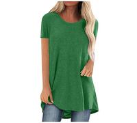 T Shirt Damen Grosse GröSsen Mesh Shirt Damen Bandeau Top Damen Sweatshirt Damen Ohne Kapuze Blusenshirt Damen Damen Blusenshirt Damen Tunika Sommer Strandhemd Damen(1-Green, XXL)