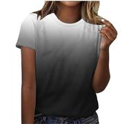 T Shirt Damen Kurzarm Elegant Sommer Shirts Lockere Rundhals Grosse Grössen Tshirt Damen Sommer Einfarbiges T-Shirt Kurzarm Oberteile Baumwolle Casual Basic Tee Shirts Teenager Mädchen