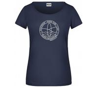 T-Shirt Damen PADDLEBOARDING STAMP NAVY Bio Baumwolle kurzarm - Größe: M