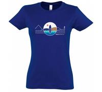 T-Shirt Damen PADDLEFASHION.COM BLUE Baumwolle kurzarm - Größe: L