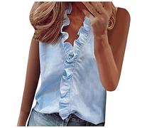 T-Shirt Damen Schwarz Oberteile Damen Sexy Cropped Top Damen Longshirt Sport Shirt Rückenfreies Oberteil Damen Pullover Corset Top (3-Blue, 5XL)