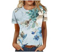 T Shirt Damen Sexy Bluse Weiss Damen Kurzarm Corset Top Damen Longshirt Damen Sport Shirts Für Damen Sommerbluse Damen Cardigan Bauchfreie Oberteile(Himmelblau, L)